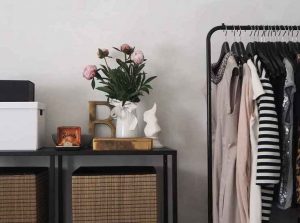 beautiful organization woven bins clothing bedroom